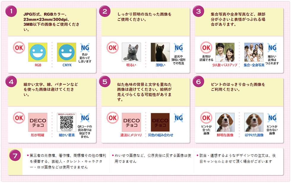 印刷に使用する画像のご注意