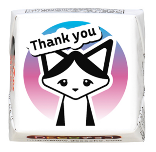 【猫の日】ステッカー Thank you ハチワレ