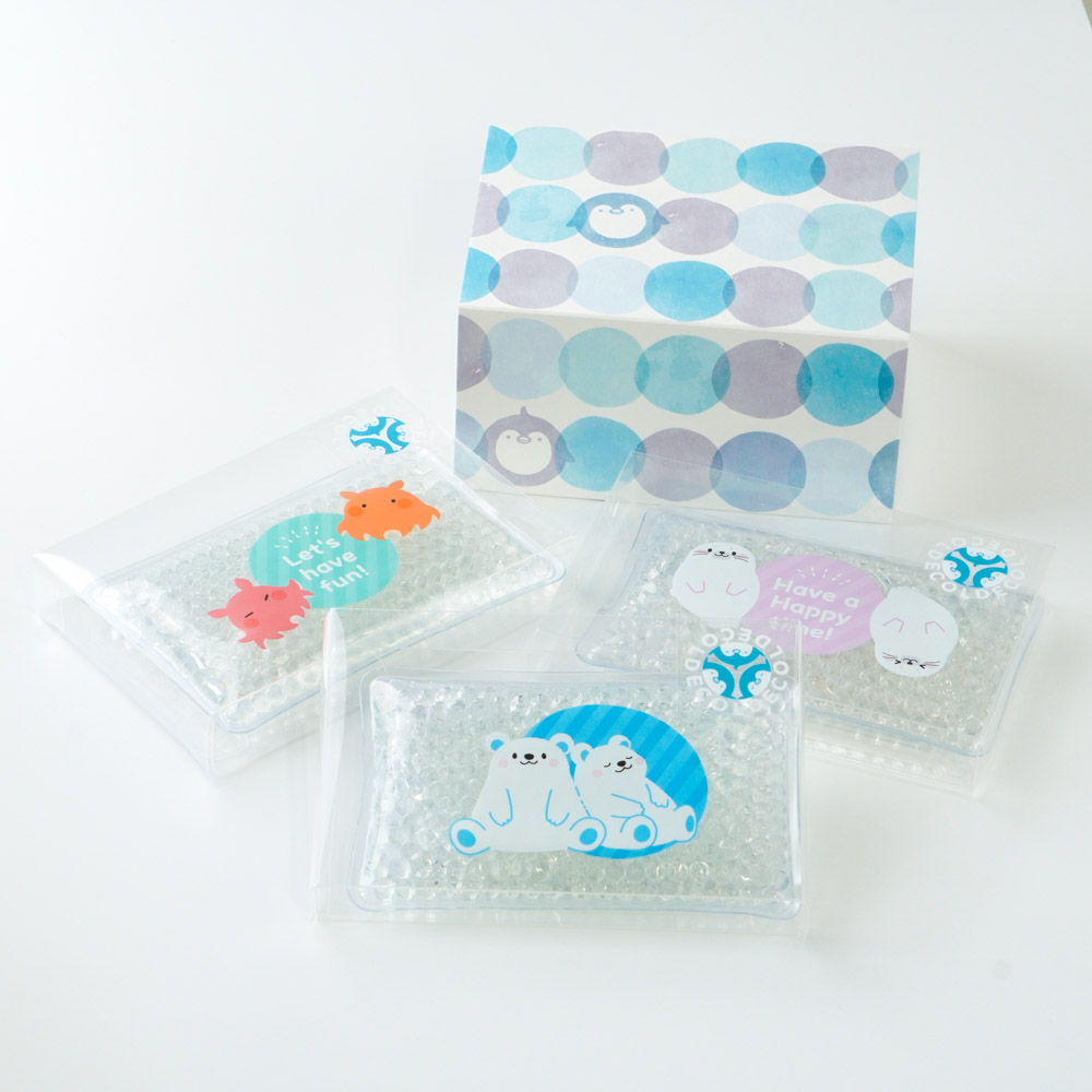 DECOLD】海キャラクター3個セットB クリア｜保冷剤 DECOLD｜500種類